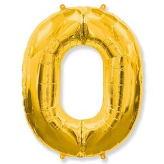 Фольгированная цифра 0, золото