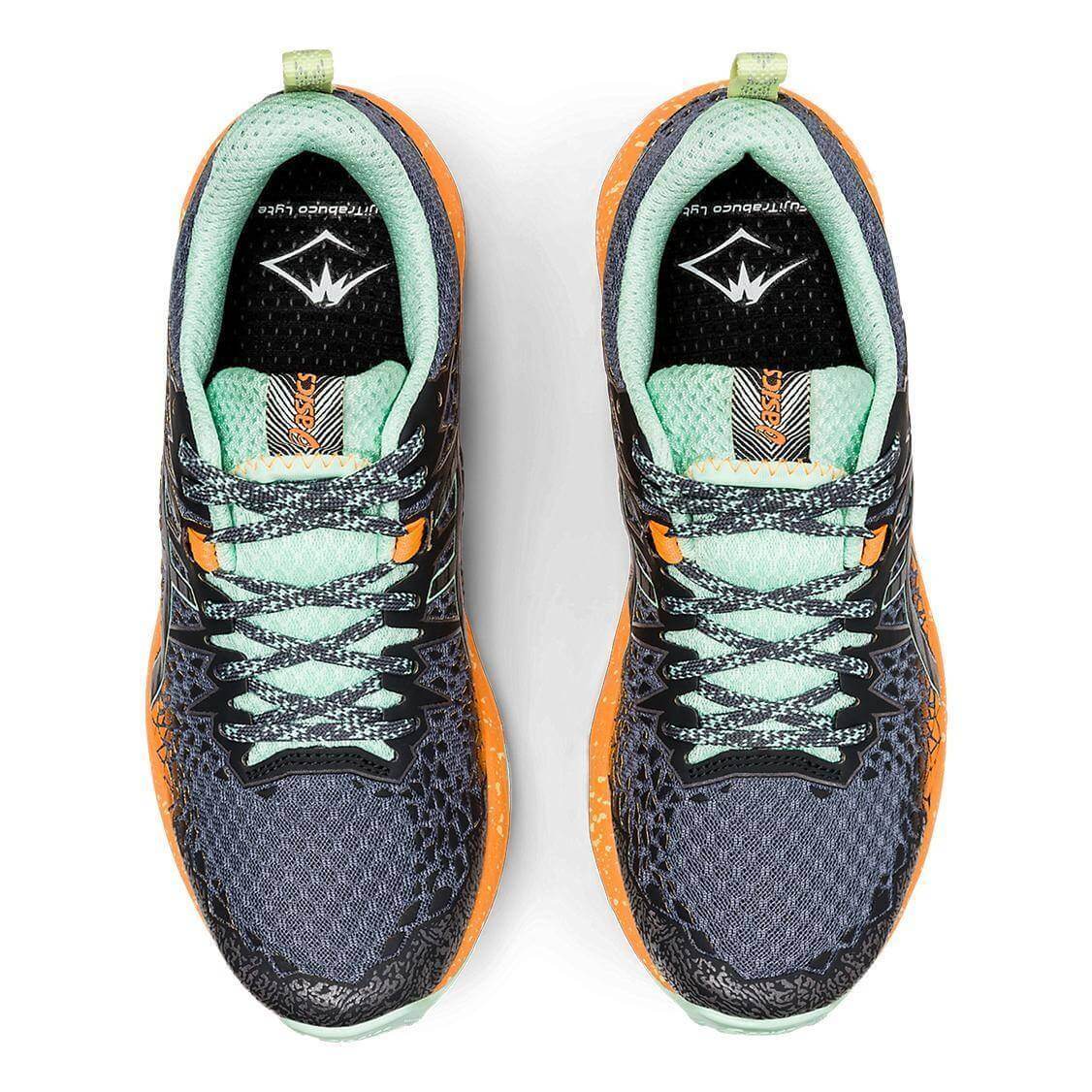 Asics Fujitrabuco Lyte кроссовки внедорожники женские черные-оранжевые - 4