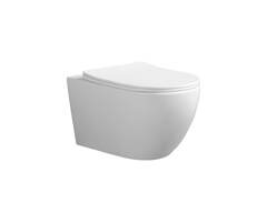 Aquatek AQ1801T-00 AQ1801T-00 СОФИЯ Унитаз подвесной безободковый 520*360*360мм, смыв торнадо, сиденье с механизмом плавного закрывания, крепеж фото