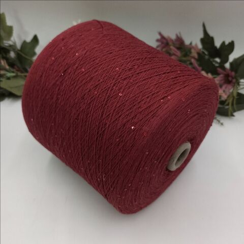 Cotton Sequin Two 100% хлопок, пайетка 2мм 1000м/100гр 024 Брусничный