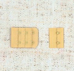Застежка для бюстгальтера текстиль, р. 5*3,7см/2,7*3,2см/13мм, бежевый