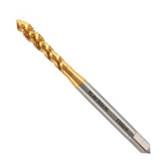 Метчик М 2,0х0,4 (Машинный, винт.) DIN371 HSSEPM-TiN 6h C/2-3P R45 45мм a=2,1 H-Tools 30129THT