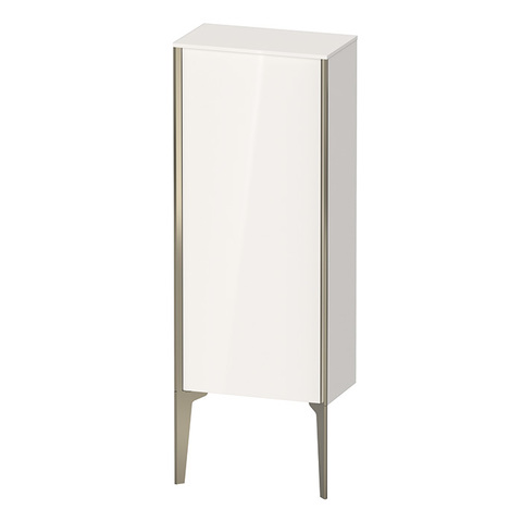 Duravit XViu XV1305RB122 Шкаф подвесной 890x400x240мм, с 1 дверью, 2 стеклянными полками (петли справа), цвет: белый глянцевый/champagne matt