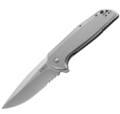 Фото Складной нож Liong Mah’s Design G.S.D™ (Get.S**T.Done) CRKT 3710, клинок AUS-8 Satin Combo, рукоять нержавеющая сталь