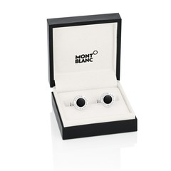 Запонки MONTBLANC Meisterstuck круглые с ониксом