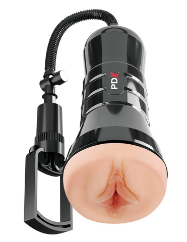 RD44821 ЭМ / Мастурбатор вагина в тубе с вакуумной помпой Wet Pussies, Super Sucker XXL Stroker