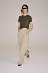 ZARA БРЮКИ ИЗ ПОПЛИНА — ZW COLLECTION, СЕРО-КОРИЧНЕВЫЙ