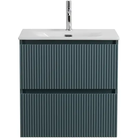 BelBagno UNO-MINI-500-2C-SO-AO База под раковину подвесная с фрезерованными ручками по всей длине фасада с двумя выкатн. ящ., Голубой Мат.,500x395x608
