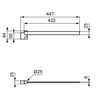 Ideal Standard Conca T5393AA Полотенцедержатель одинарный 45 см, поворотный на 180?, с крепежом, квадратный дизайн