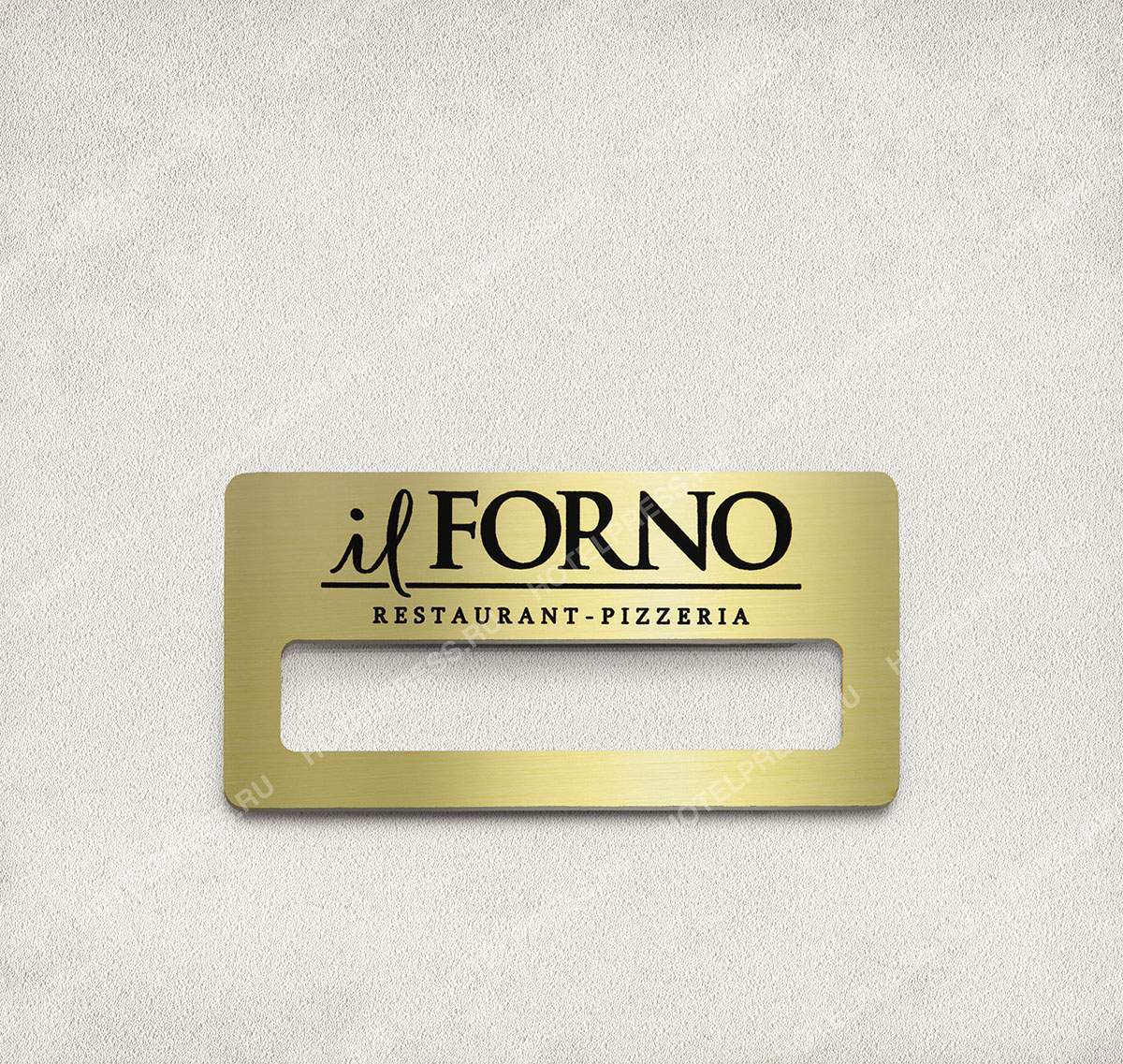 Бейджи из алюминия ресторана-пиццерии "il FORNO"