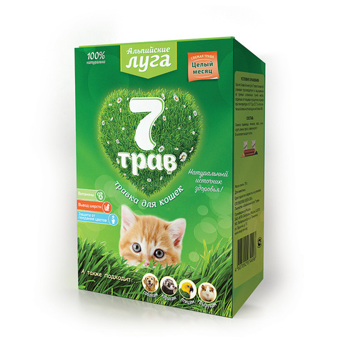 Экопром Альпийские луга 7 трав травка для кошек 75г