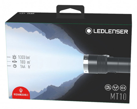 Фонарь ручной Led Lenser MT10, чёрный, светодиодный, CR18650x1 (500843)