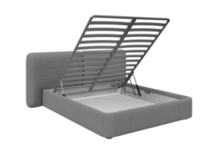 Кровать двуспальная Hub Soft 160 см (светло-серый, твид)