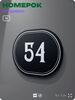 Номерок на дверь квартиры 54, для кабинета, офиса, шильдик 9 х 7 см, черный, Айдентика Технолоджи
