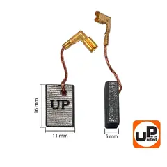 Щетка графитовая UNITED PARTS для MAKITA СВ-318 (аналог 191978-9) 5х11х16мм (90-0433)