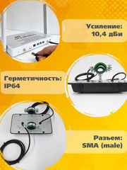 Триада-26260-CRC9antenna.ru. Антенна MIMO 3G4G1800900МГц направленная на кронштейн с большим усилением