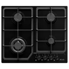 Варочная панель Monsher MSG 63 Noir, газ-контроль, 4 конфорки, эмаль Варочная панель Monsher MSG 63 Noir, газ-контроль, 4 конфорки, эмаль