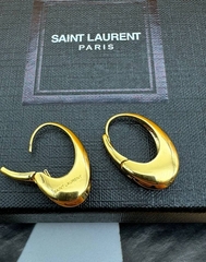 20130- Серьги-конго овальные YSL из латуни с позолотой (дутые)