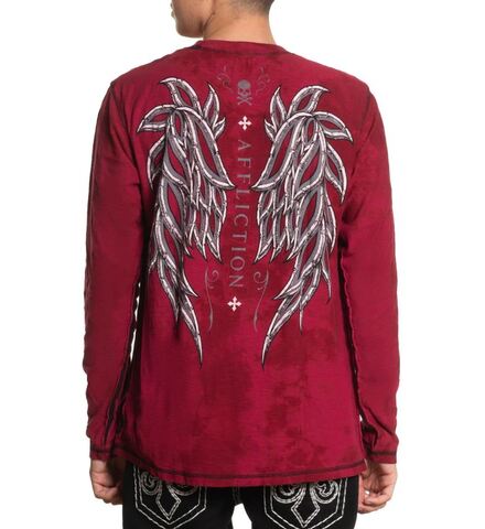 Affliction | Футболка лонгслив мужская Chromatic LS Tee A28522 сзади