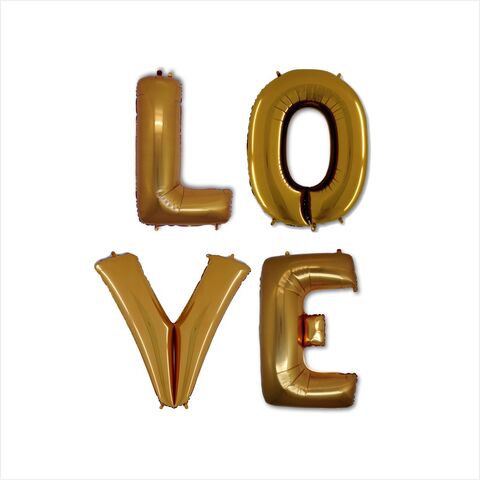 Шар Г Надпись, Love, Золото, 40