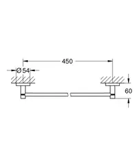 Держатель для полотенца GROHE Essentials 450 мм, темный графит матовый (40688AL1)