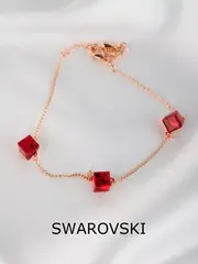 Браслет Миражи с красными кристаллами-кубиками Swarovski