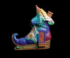 Силиконовый молд № 417 Домик башмак 2 D ( серия домики для гномов и фей)