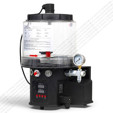 Фото KLP-4GY-1U6-24-R-XBKZQ - Станция смазки электрическая для густой смазки, рабочее давление до 200 бар, подача 3,9 мл/мин, двигатель 24В DC, объем бака 4 литра, число выходов 1, с пультом управления