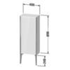 Duravit XViu XV1305RB221 Шкаф подвесной 890x400x240мм, с 1 дверью, 2 стеклянными полками (петли справа), цвет: walnut dark/черный матовый