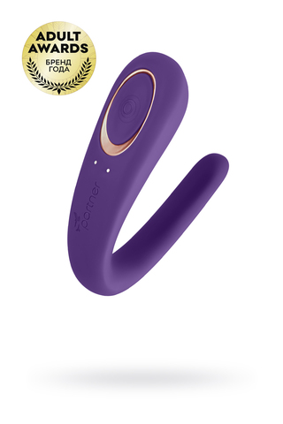 Многофункциональный стимулятор для пар Satisfyer Partner Double Classic, силикон, фиолетовый, 9,5 см