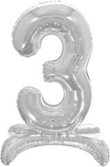 Шар К 32''/81 см, Цифра на подставке, Серебро 