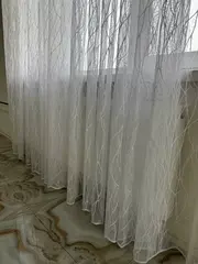 Тюль сетка Жаккард белая 250 х 150 см 2 шт