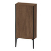 Duravit XViu XV1306LB221 Шкаф подвесной 890x500x240мм, с 1 дверью, 2 стеклянными полками (петли слева), цвет: walnut dark/черный матовый