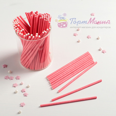 Палочки бумажные (розовые 10 см, 50 шт)