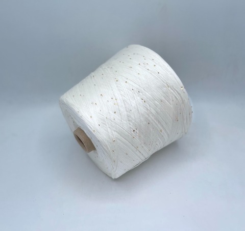 Filati Naturali (пр.Италия),art-Eucalipto, 560м/100гр, 100%Эвкалипт+пайетка , цвет-Молочный+золото, арт-30370