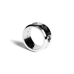 Кольцо из серебра 925 пробы широкое в стилистике CHROME HEARTS