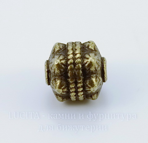 Бусина металлическая "Булава" 11х10 мм (цвет - античная бронза)