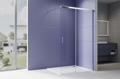 Aquatek AQ.WISL.120.1CH AQ.WISL.120.1CH Душевая перегородка раздвижная Walk in с держателем 1200x2000 профиль хром, стекло прозрачное 5/6мм фото