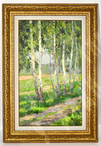 Кормилицын Д. П. (1921–2010). Пейзаж с березами. Холст, масло. 1960-е.