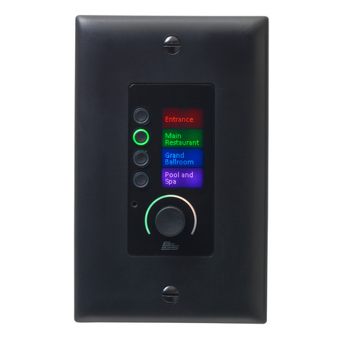 BSS EC-4BV-BLK-EU Ethernet панельный контроллер с 4 кнопками и регулятором уровня, чёрный