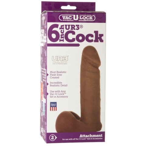 Насадка реалистик 6 мулат для Харнесс Vac-U-Lock™ - 6 ULTRASKYN™ Cock - Caramel