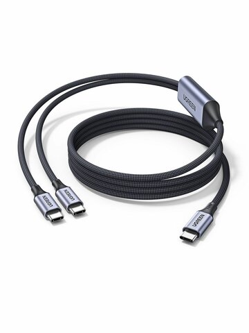 Кабель 2-в-1 UGREEN L533 (75733) Universal PD Fast Charging 140W Max Cable 2-in-1 USB-C, 2м, серый космос