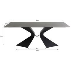Стол обеденный Gloria Outdoor Ceramic Black 180x90 см