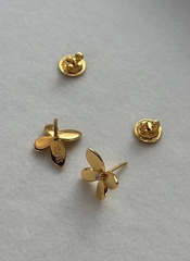 Серьги пусеты Бабочки VCA качество rose VGOLD