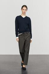 Massimo Dutti Брюки зауженного кроя из 100% хлопка, кротово-коричневый