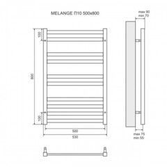 Полотенцесушитель электрический Lemark Melange - LM49810EW (П10500x800), левый/правый, белый