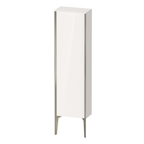 Duravit XViu XV1315LB122 Шкаф подвесной 1330x400x240мм, с 1 дверью, 3 стеклянными полками (петли слева), цвет: белый глянцевый/champagne matt