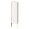 Duravit XViu XV1315LB122 Шкаф подвесной 1330x400x240мм, с 1 дверью, 3 стеклянными полками (петли слева), цвет: белый глянцевый/champagne matt