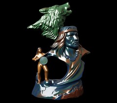 Силиконовый молд № 466 Индеец с волком