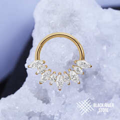 Кликер 9K v.2 Marquise Crystal PVD Yellow 1.2мм